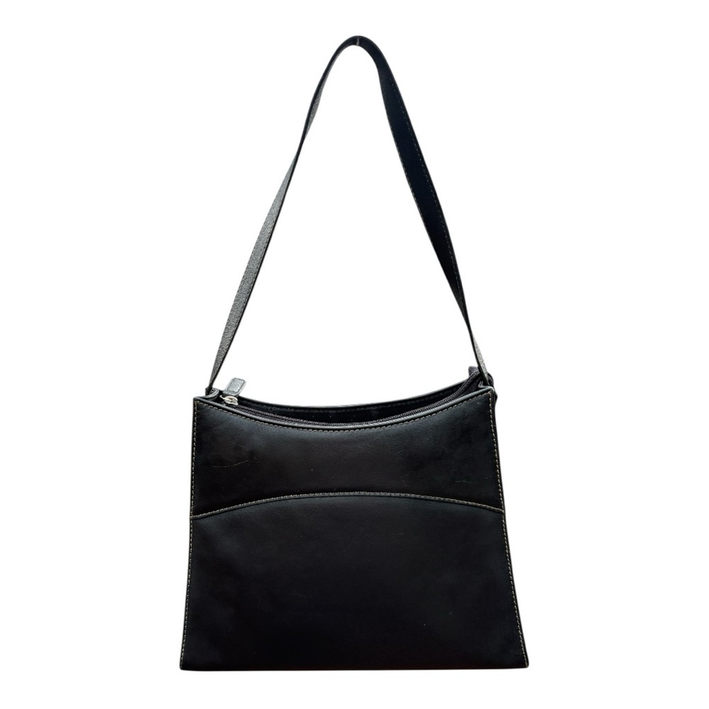 Lauren Ralph Lauren Black Leather Shoulder Bag | Vintage Y2K Minimalist